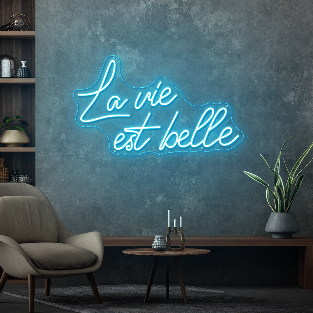 La Vie Est Belle Neon Sign – Elegant LED Wall Decor