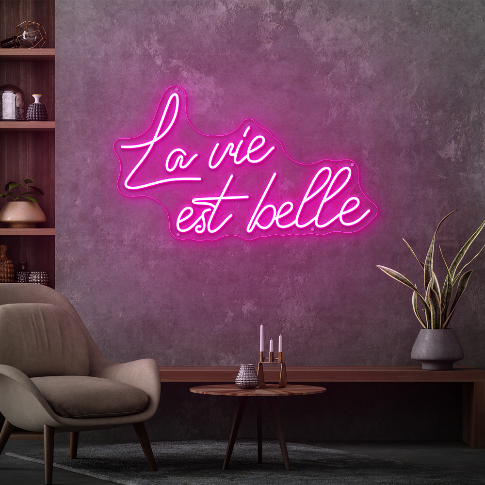 La Vie Est Belle Neon Sign – Elegant LED Wall Decor