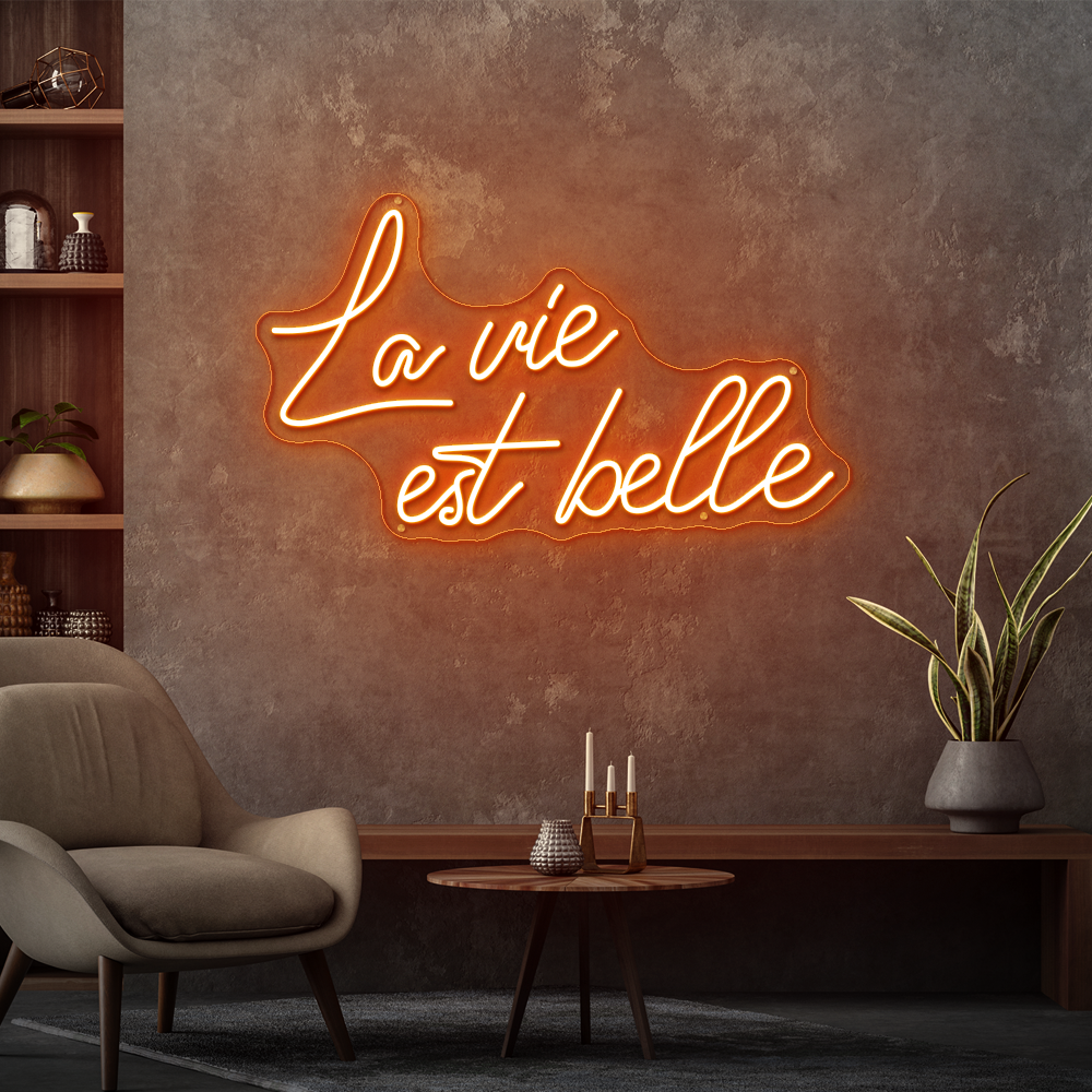 La Vie Est Belle Neon Sign – Elegant LED Wall Decor