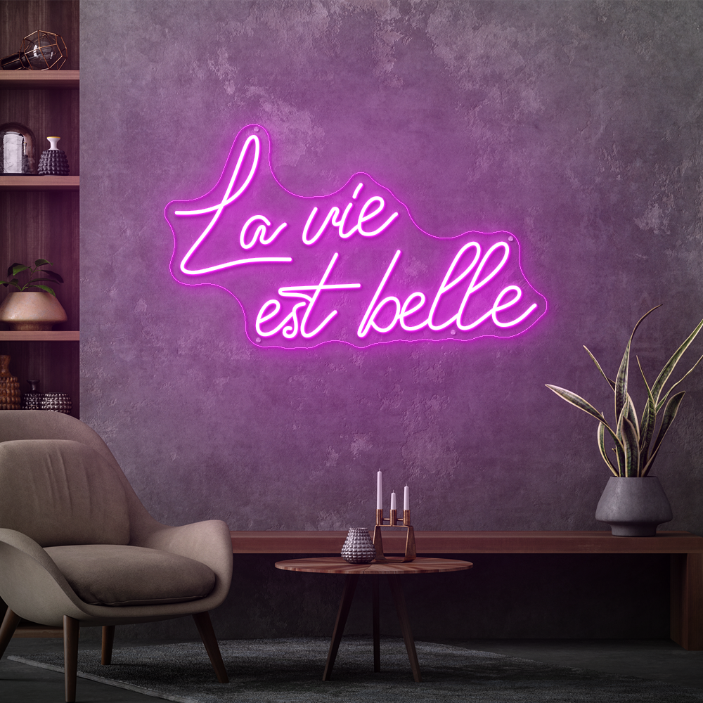 La Vie Est Belle Neon Sign – Elegant LED Wall Decor