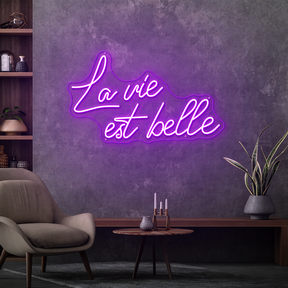 La Vie Est Belle Neon Sign – Elegant LED Wall Decor