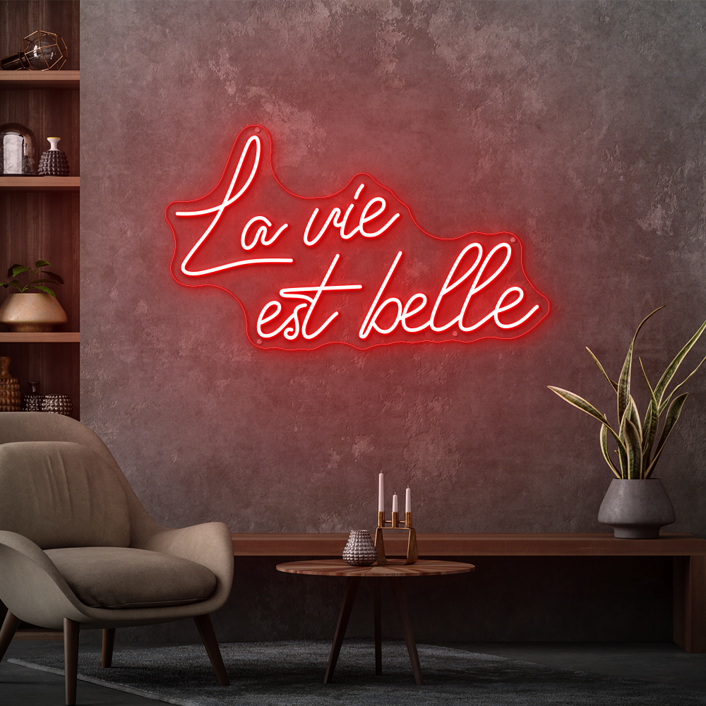 La Vie Est Belle Neon Sign – Elegant LED Wall Decor