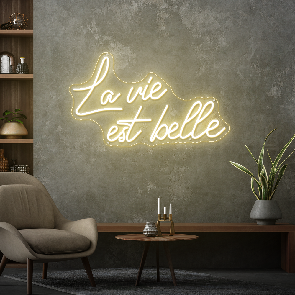 La Vie Est Belle Neon Sign – Elegant LED Wall Decor