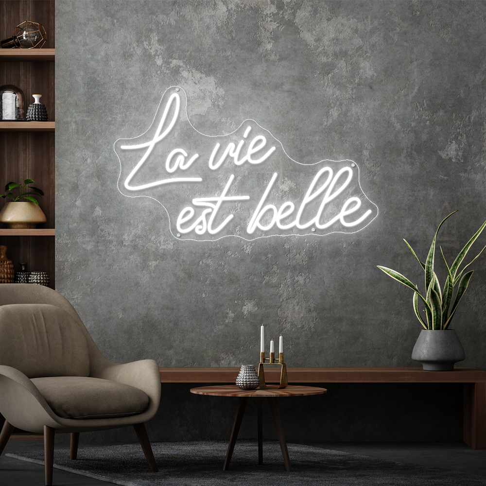 La Vie Est Belle Neon Sign – Elegant LED Wall Decor