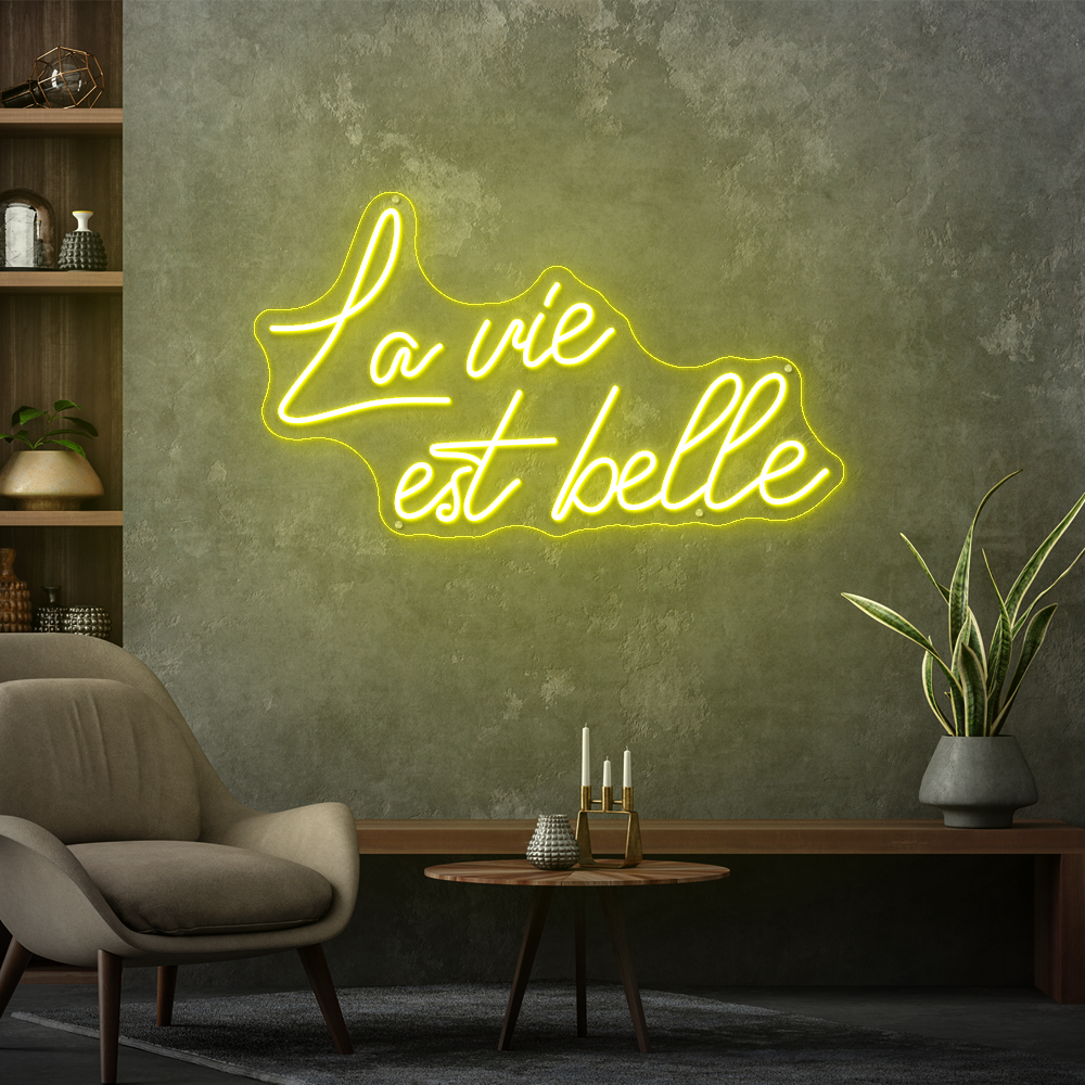 La Vie Est Belle Neon Sign – Elegant LED Wall Decor