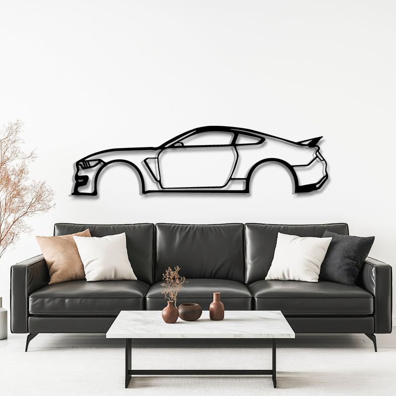 Mustang Side Profile Silhouette - Classic Muscle Car Metal Wall Art