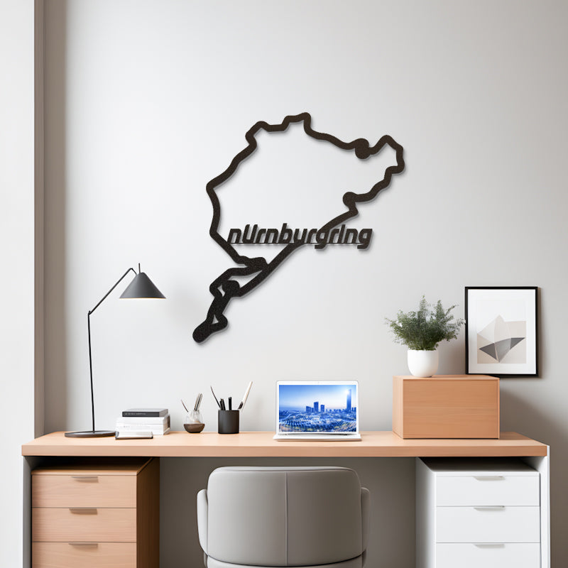 Nürburgring Track Silhouette - Racing Circuit Metal Wall Art