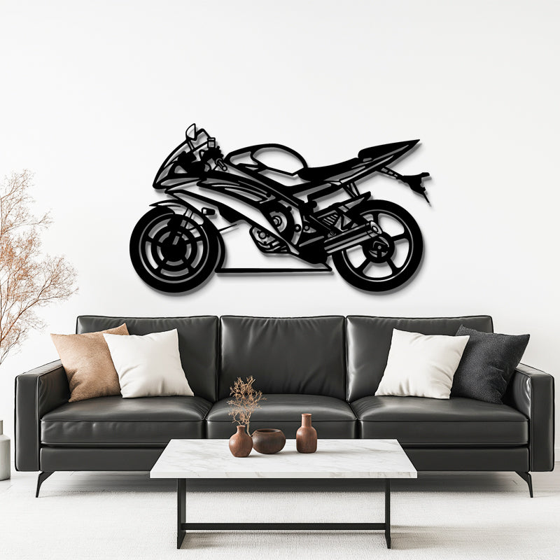 2014 R6 Motorcycle Silhouette - Sport Bike Metal Wall Art