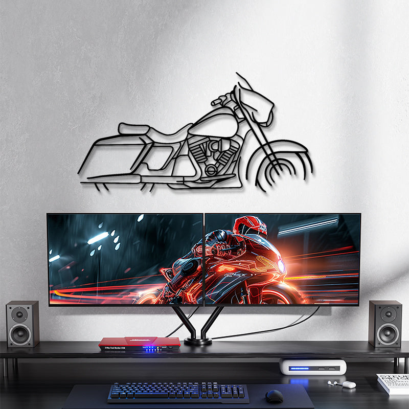 Street Glide Motorcycle Profile Silhouette - Cruiser Bike Metal Wall Art