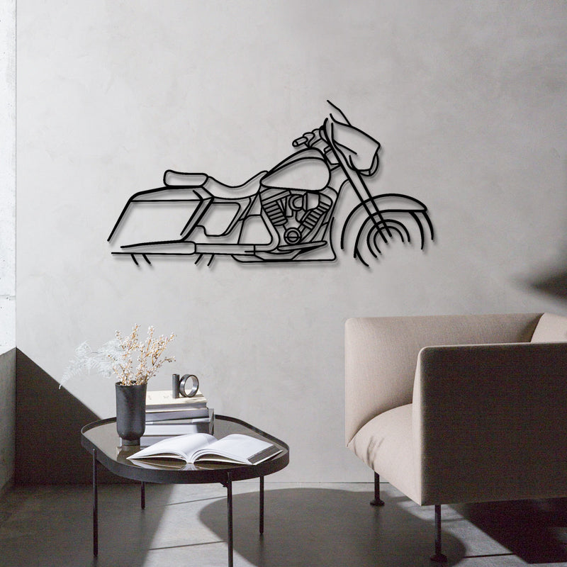 Street Glide Motorcycle Profile Silhouette - Cruiser Bike Metal Wall Art