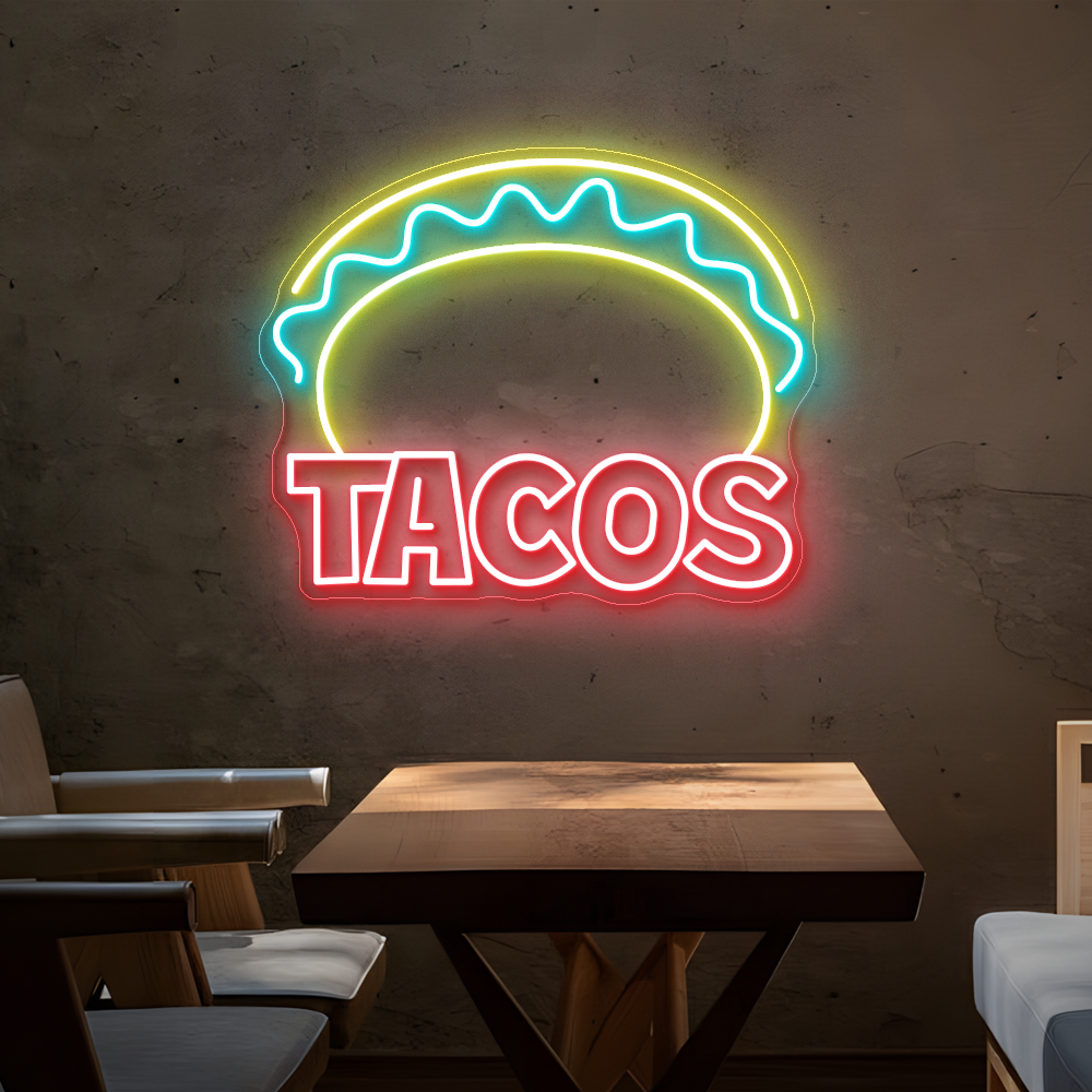 Taco & Burger Neon Sign – Eye-catching LED Light for Taco & Burger Restaurants