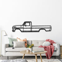 1968 F-100 Car Silhouette - Vintage Pickup Metal Wall Art