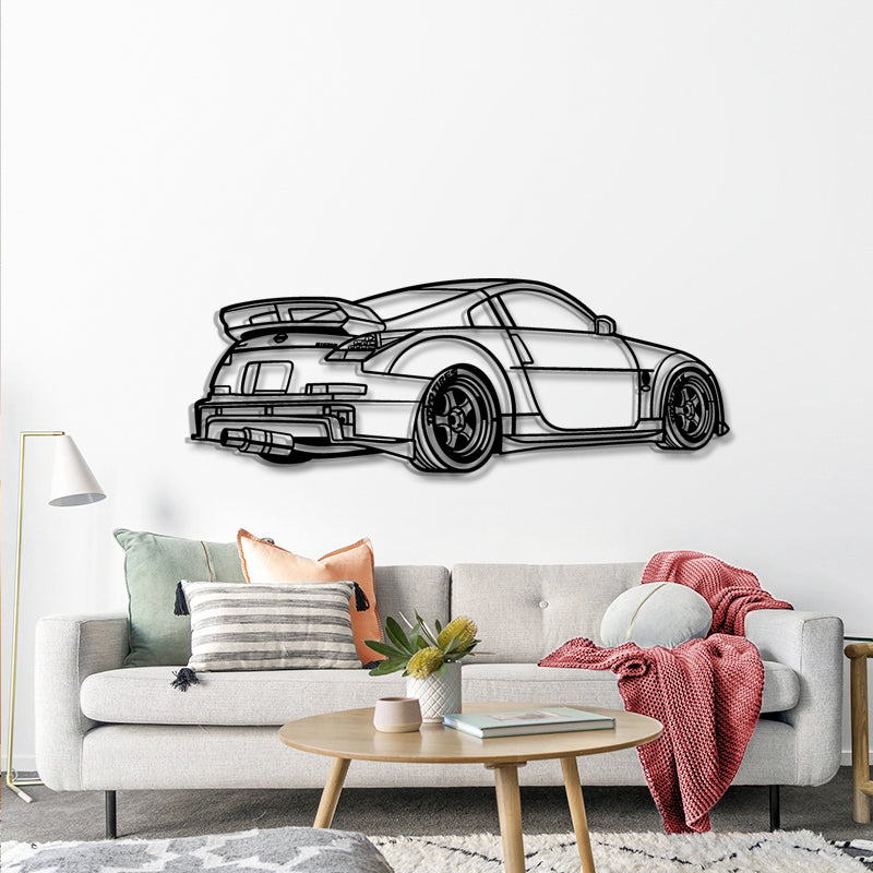 350Z Rear Profile Silhouette - Sports Car Metal Wall Art