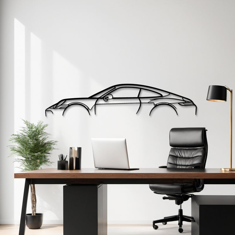 911 (992) Silhouette - Car Metal Wall Art