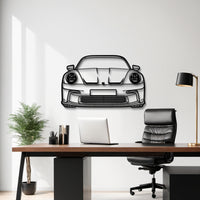911 GT3 Front Profile Silhouette - Sports Car Metal Wall Art