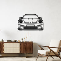911 GT3 Front Profile Silhouette - Sports Car Metal Wall Art