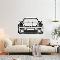 911 GT3 Front Profile Silhouette - Sports Car Metal Wall Art