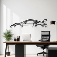 911 GT3 RS (992) Silhouette - High-Performance Sports Car Metal Wall Art