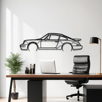 911 Turbo (964) Silhouette - Classic Sports Car Metal Wall Art