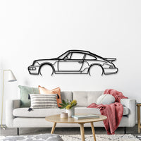 911 Turbo (964) Silhouette - Classic Sports Car Metal Wall Art
