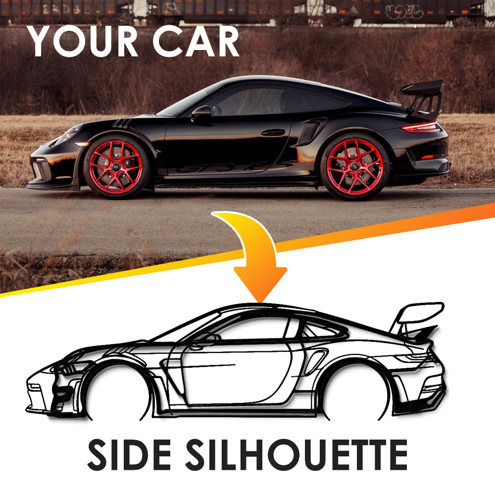 Custom Your Car Silhouette Metal Wall Art - Personalized Vehicle Wall Décor
