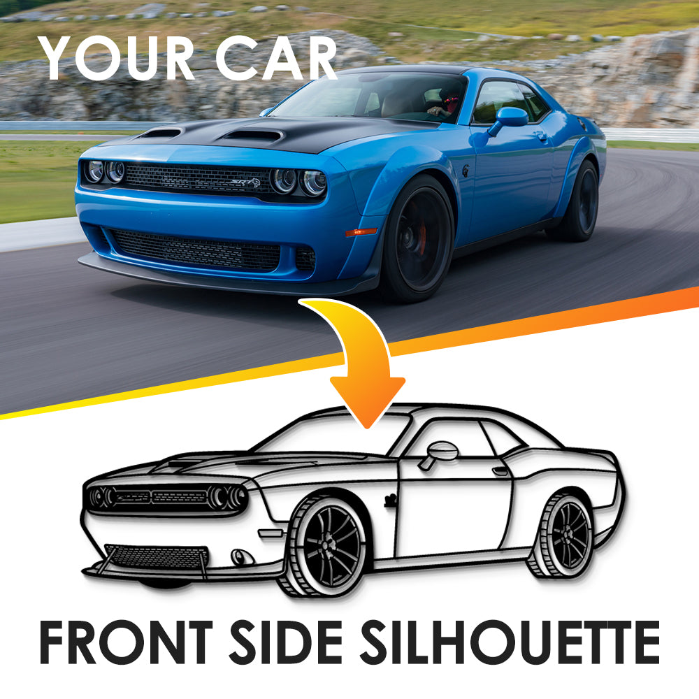 Custom Your Car Silhouette Metal Wall Art - Personalized Vehicle Wall Décor