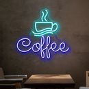 Heiße Kaffee & Tasse Neonschild - Perfektes LED -Neonlicht für Kaffeeliebhaber