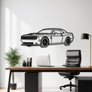 2019 Challenger SRT Hellcat Front Side Profile Silhouette - Muscle Car Metal Wall Art