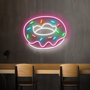 Donut Neon Sign - Cute LED Neon Light for Dessert Shops, Kitchens & Kids' Rooms