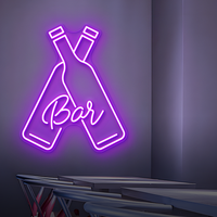 Double Bottle Bar Neon Sign - LED Neon Light for Cocktail Bars, Pubs & Lounges