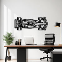 Formula 1 Top View Silhouette - F1 Race Car Metal Wall Art