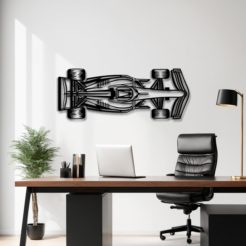 Formula 1 Top View Silhouette - F1 Race Car Metal Wall Art