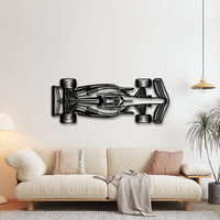 Formula 1 Top View Silhouette - F1 Race Car Metal Wall Art