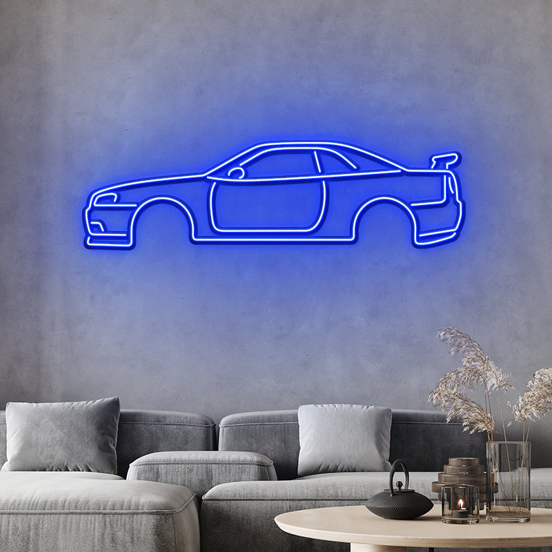 GTR R34 Metal Neon Sign - Neon Car Wall Art