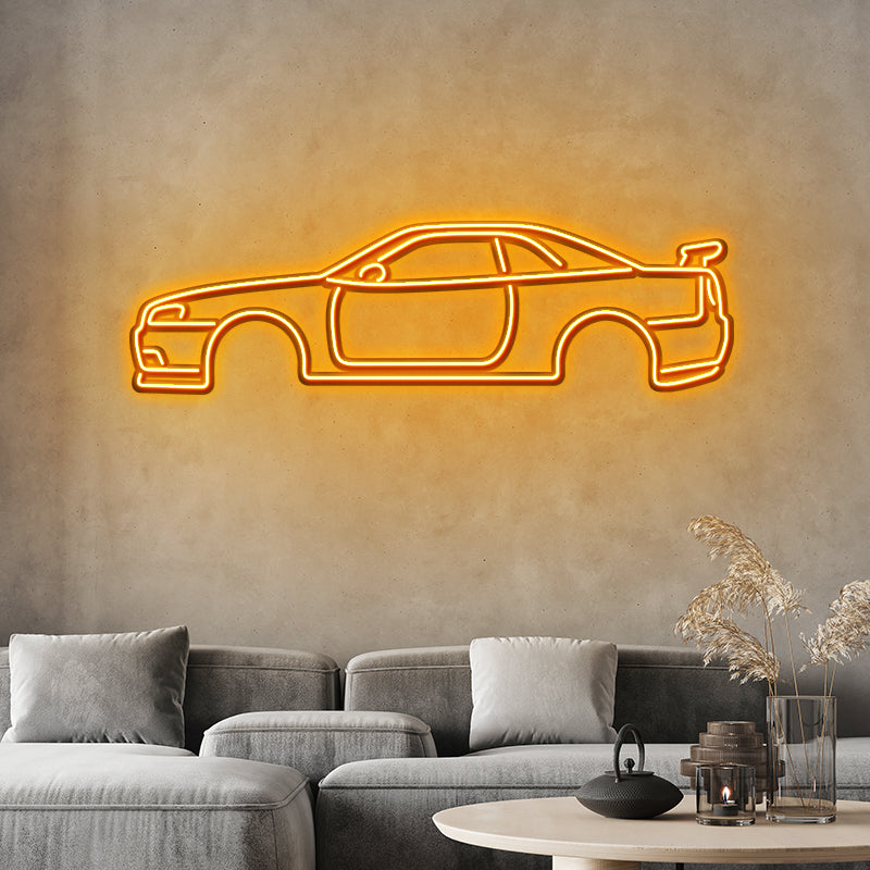 GTR R34 Metal Neon Sign - Neon Car Wall Art