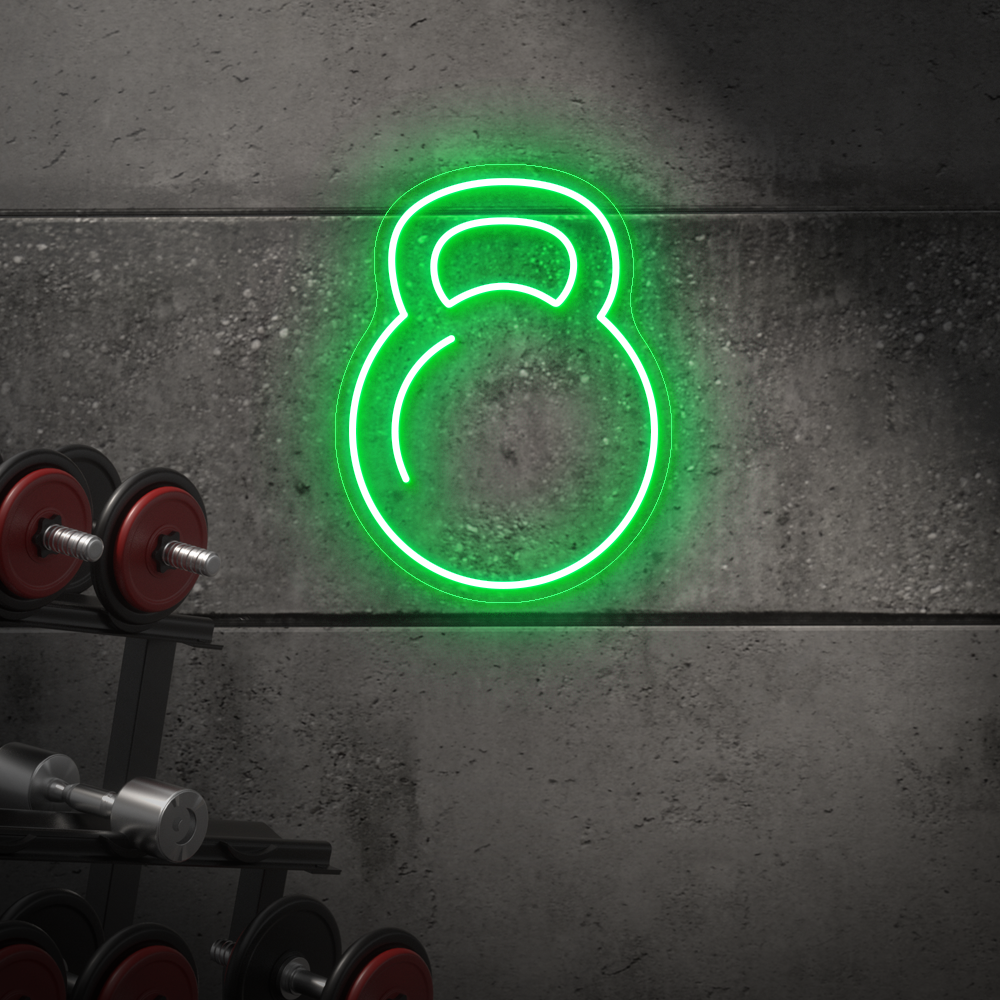 Kettlebell Neon Sign - LED Neon Light for Gyms, CrossFit Studios & Home Workouts