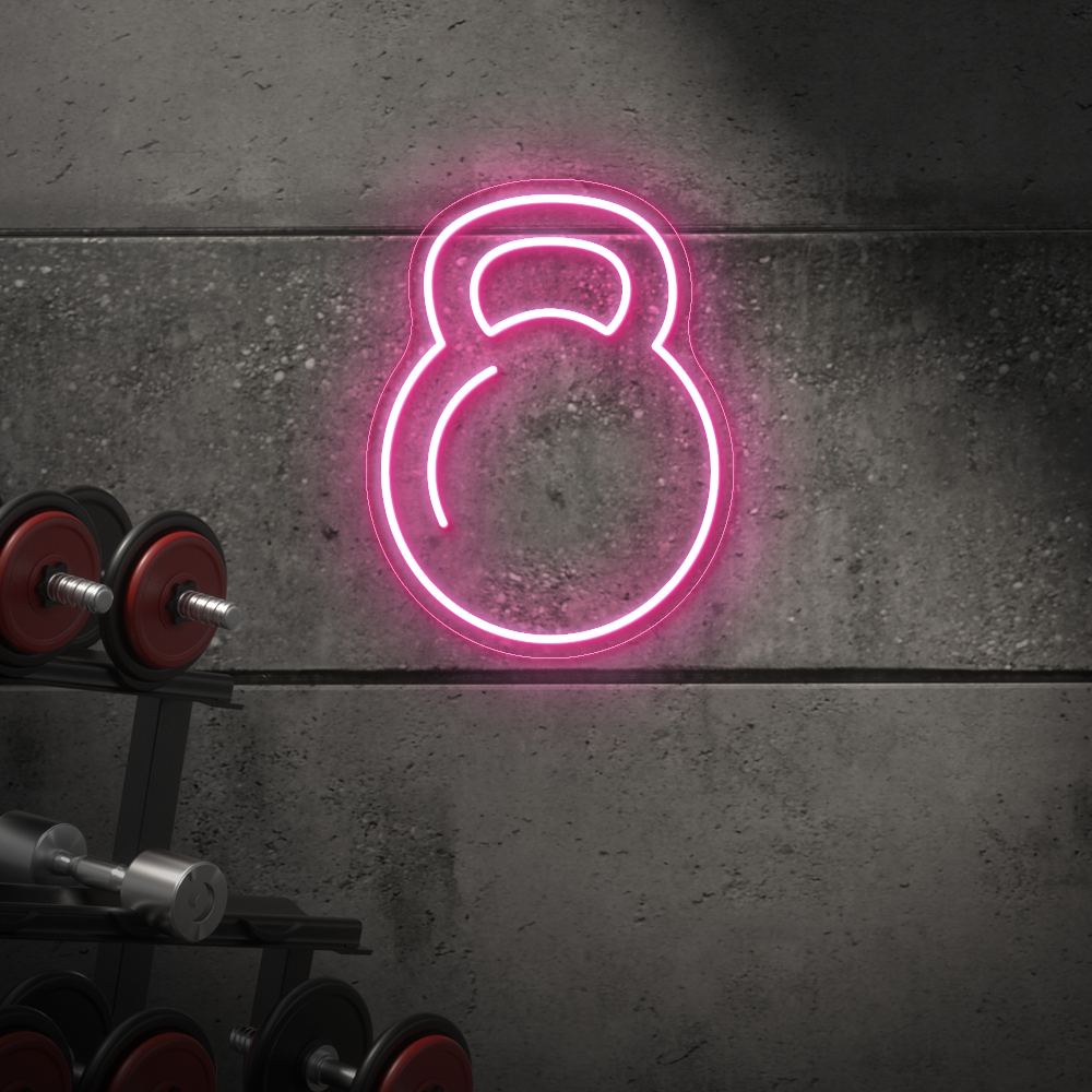 Kettlebell Neon Sign - LED Neon Light for Gyms, CrossFit Studios & Home Workouts