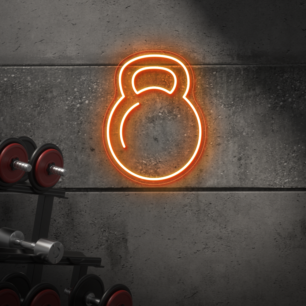 Kettlebell Neon Sign - LED Neon Light for Gyms, CrossFit Studios & Home Workouts