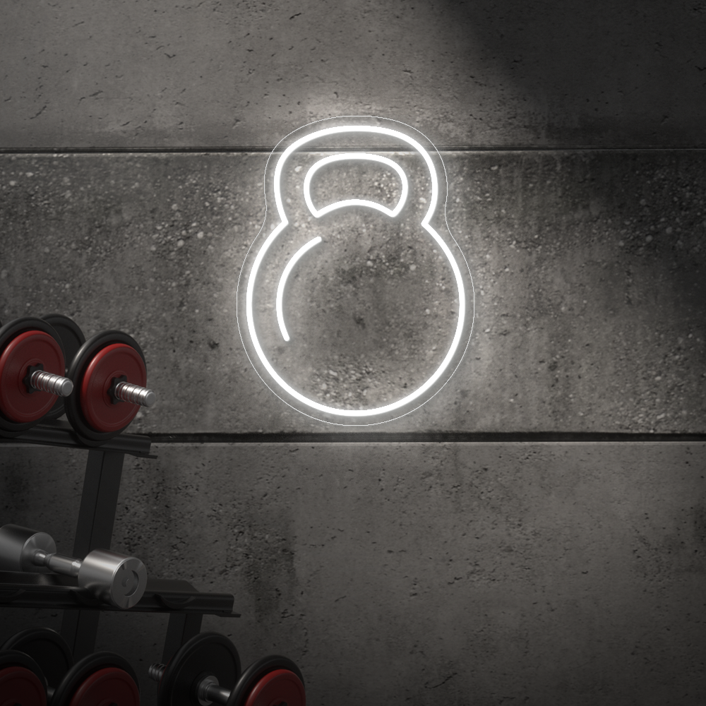 Kettlebell Neon Sign - LED Neon Light for Gyms, CrossFit Studios & Home Workouts