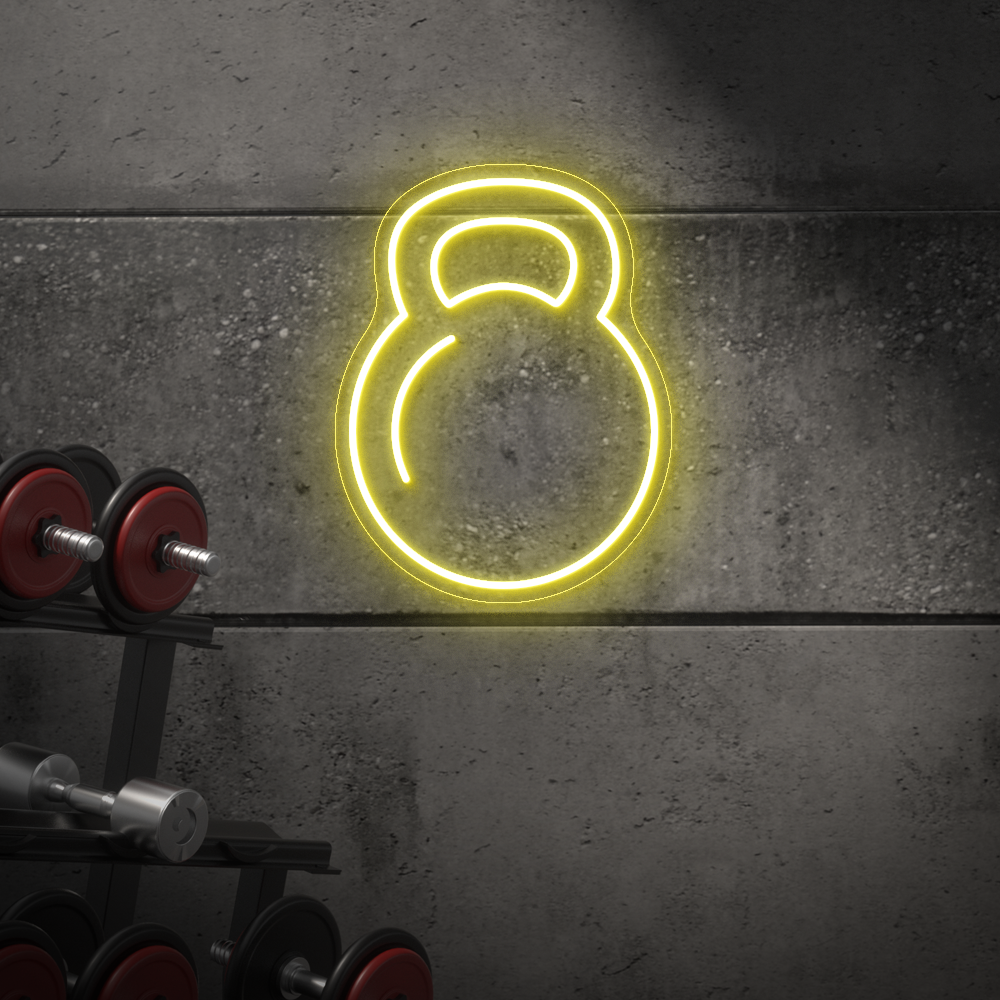 Kettlebell Neon Sign - LED Neon Light for Gyms, CrossFit Studios & Home Workouts