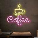 Heiße Kaffee & Tasse Neonschild - Perfektes LED -Neonlicht für Kaffeeliebhaber