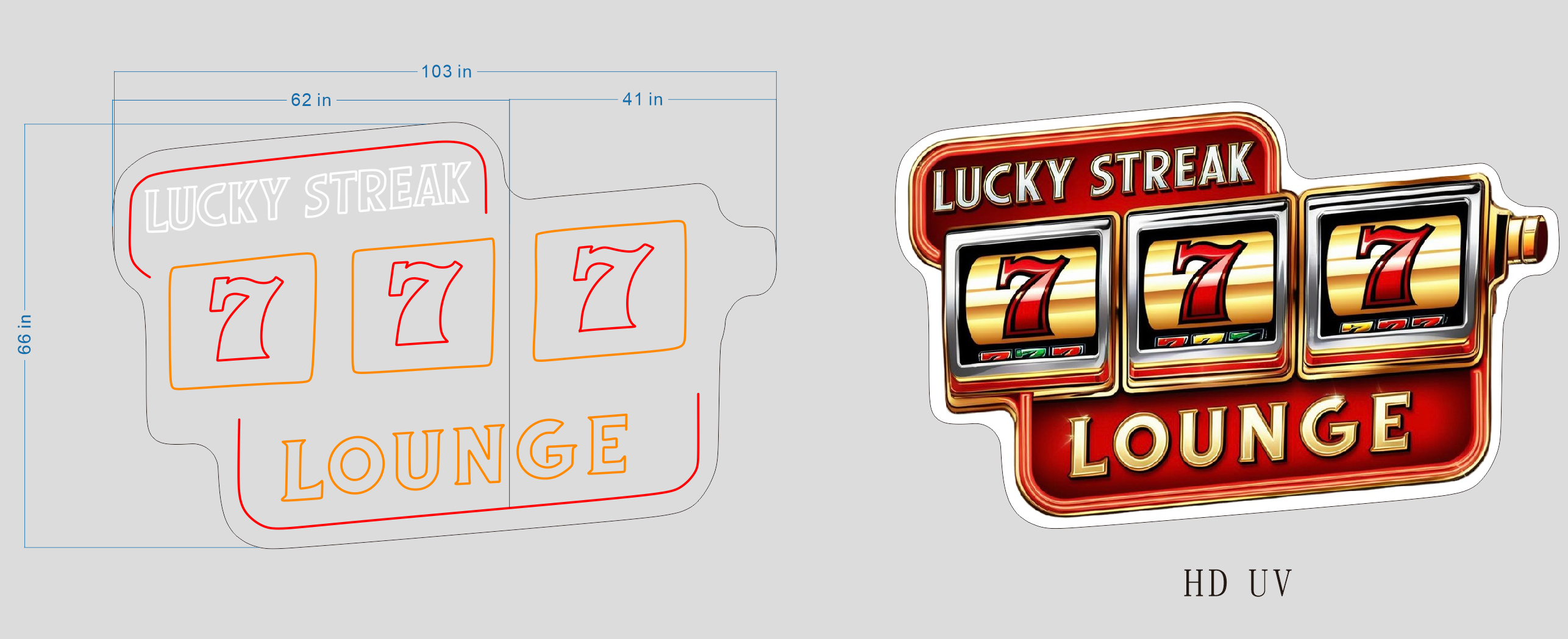 US Individuelles Neon-Schild ( Kristal )