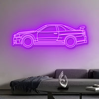 R34 GTR V-Spec LED Neon Sign – JDM Car LED Wall Light