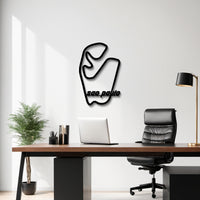 São Paulo Interlagos Formula 1 Track Silhouette - Brazilian Grand Prix Circuit Metal Wall Art