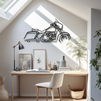 Street Glide Motorcycle Profile Silhouette - Cruiser Bike Metal Wall Art