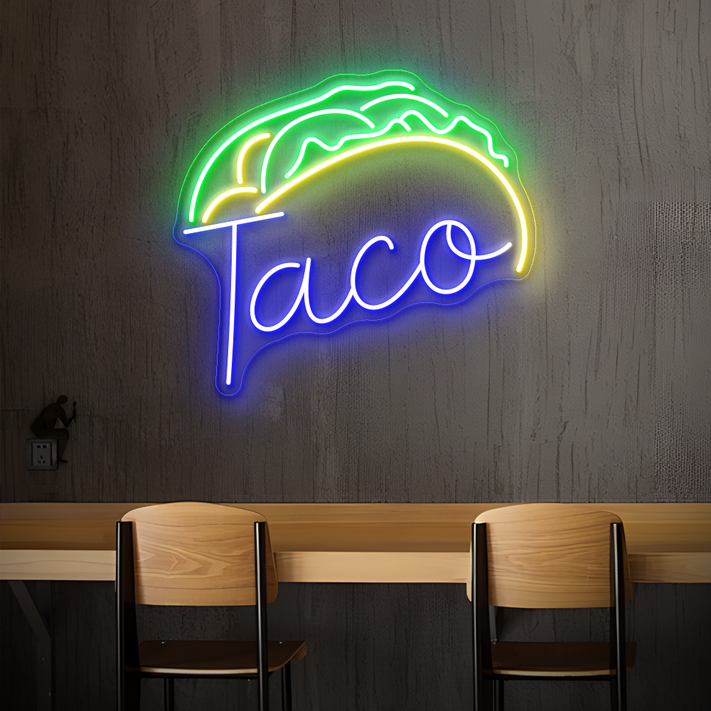 Taco & Burger Neon Sign – A Fun, Festive LED Neon Light for Your Restaurant