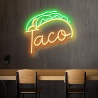 Taco & Burger Neonschild - ein lustiges, festliches LED -Neonlicht für Ihr Restaurant