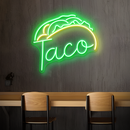 Taco & Burger Neonschild - ein lustiges, festliches LED -Neonlicht für Ihr Restaurant