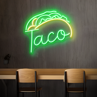 Taco & Burger Neonschild - ein lustiges, festliches LED -Neonlicht für Ihr Restaurant