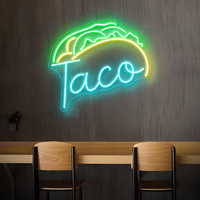 Taco & Burger Neonschild - ein lustiges, festliches LED -Neonlicht für Ihr Restaurant